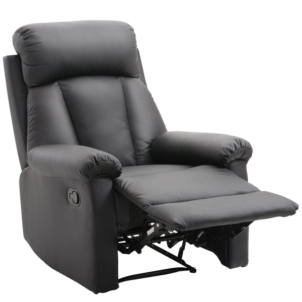 prezzo Fauteuil relax classique en similicuir noir avec dossier inclinable et repose-pieds
