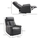 Poltrona Relax Classica in Similpelle Schienale Reclinabile e Poggiapiedi Nera 