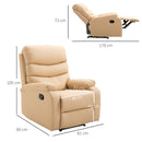 Poltrona Relax Reclinabile in Similpelle Beige 