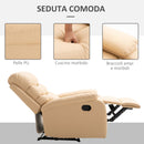 Poltrona Relax Reclinabile in Similpelle Beige 