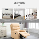 Poltrona Relax Reclinabile in Similpelle Beige 