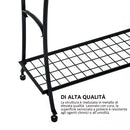 Porta Asciugamani da Bagno in Metallo 61.3x33x87.5 cm Nero 
