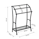 Porta Asciugamani da Bagno in Metallo 61.3x33x87.5 cm Nero 