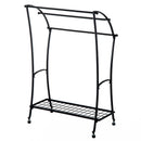 Porta Asciugamani da Bagno in Metallo 61.3x33x87.5 cm Nero 