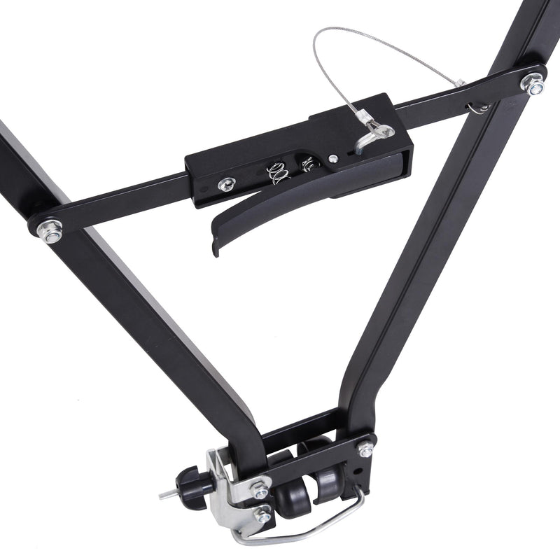 Portabici per Auto Posteriore Pieghevole 3 Biciclette 40 kg in Acciaio e Alluminio Nero e Rosso 66x54x47 cm 