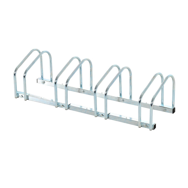 prezzo Porte-vélos 4 places en acier 95x33x27 cm Argent