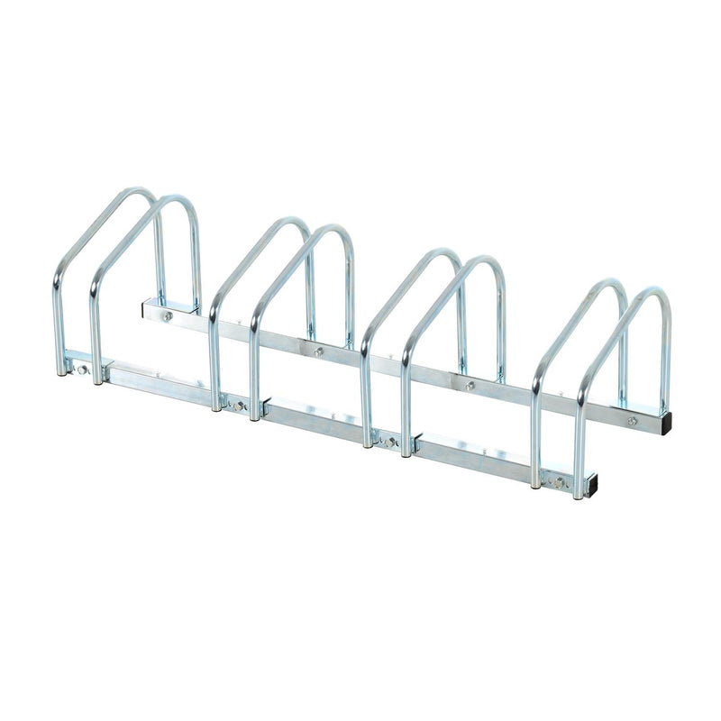 Rastrelliera Portabici 4 Posti in Acciaio 95x33x27 cm Argento 