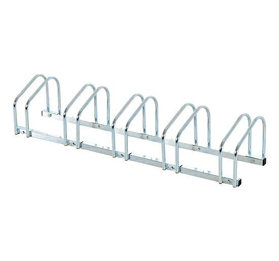 Rastrelliera Portabici 5 Posti in Acciaio 130x33x27 cm Argento 