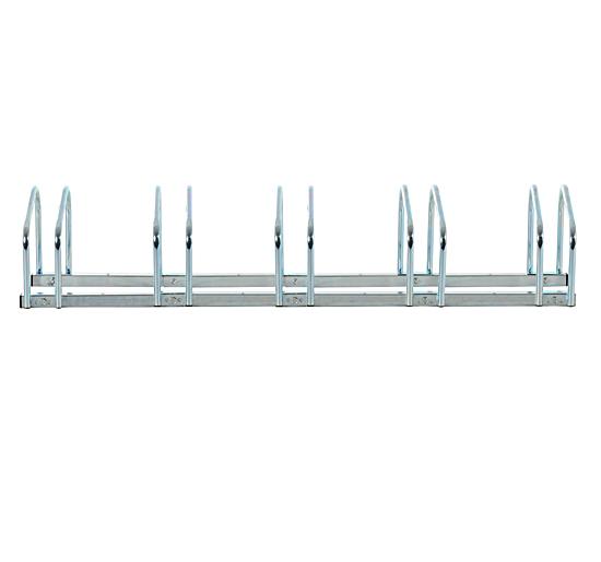 Rastrelliera Portabici 5 Posti in Acciaio 130x33x27 cm Argento 