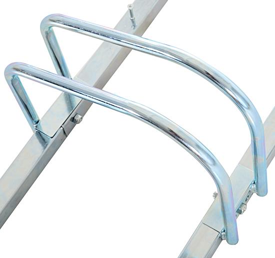 Rastrelliera Portabici 5 Posti in Acciaio 130x33x27 cm Argento 