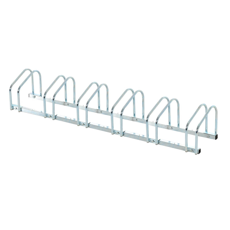 Rastrelliera Portabici 6 Posti in Acciaio 160x33x27 cm Argento 