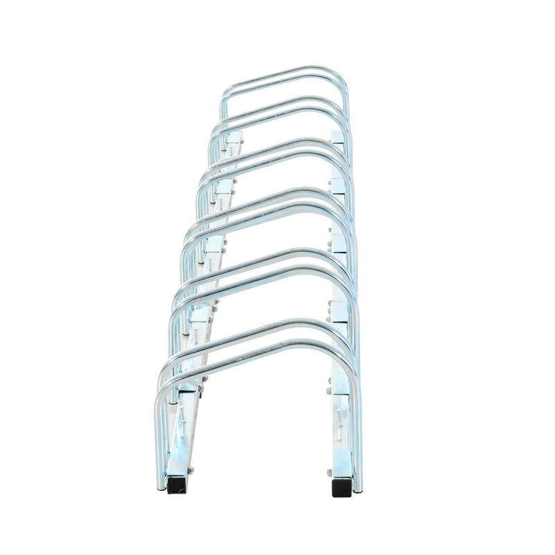 Rastrelliera Portabici 6 Posti in Acciaio 160x33x27 cm Argento 