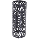 Portaombrelli in Metallo Lavorato con Salvagoccia Nero 