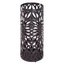 Portaombrelli in Metallo Lavorato con Salvagoccia Marrone 