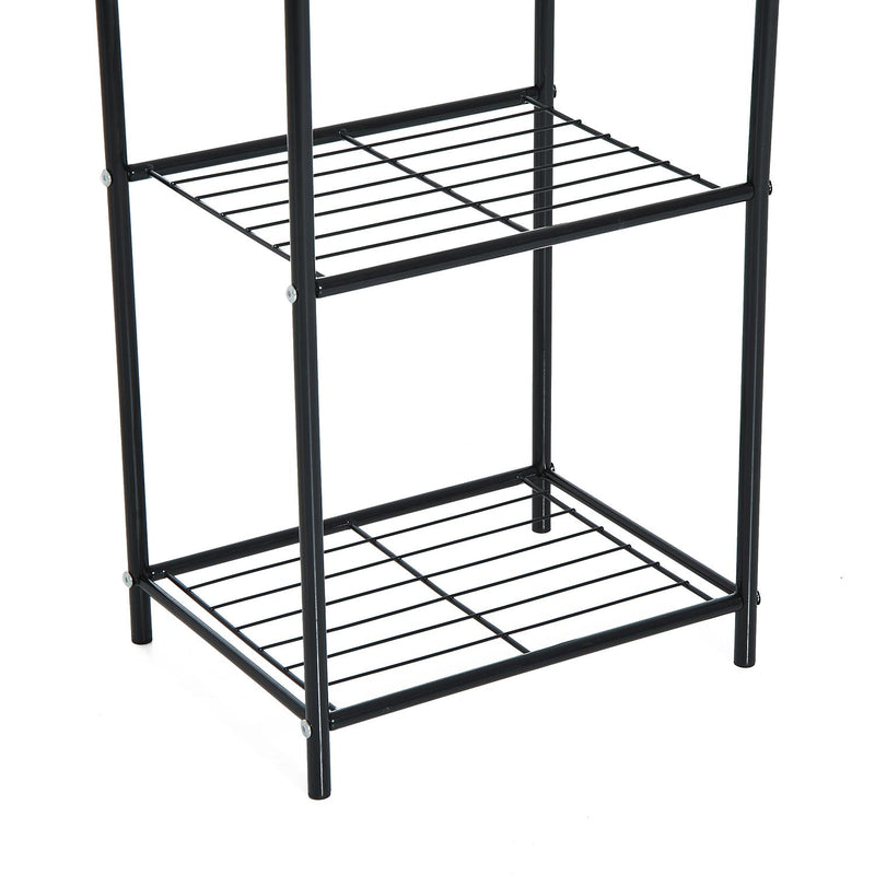 Portapiante Scaffale Metallico con 3 Ripiani Decorativi Portafiori 38x29.5x90 cm 