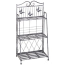 Portapiante Fioriera a Scaffale a 3 Ripiani da Giardino Balcone interno Grigio Argento 44x25x96 cm 