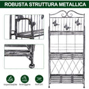 Portapiante Fioriera a Scaffale a 3 Ripiani da Giardino Balcone interno Grigio Argento 44x25x96 cm 