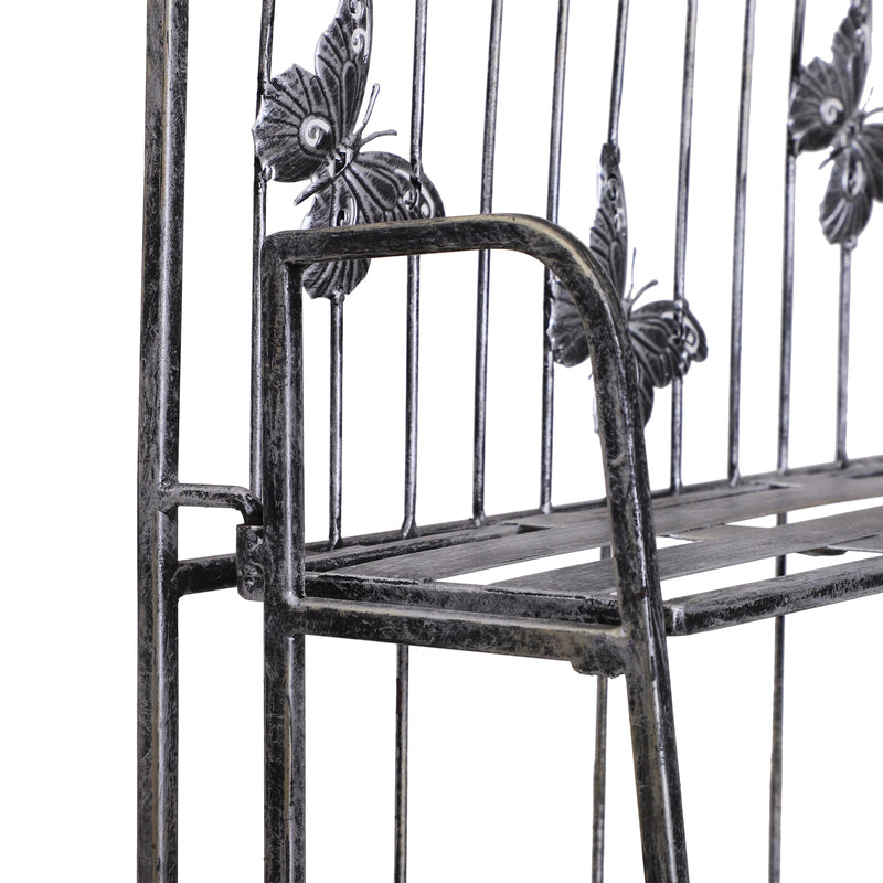 Portapiante Fioriera a Scaffale a 3 Ripiani da Giardino Balcone interno Grigio Argento 44x25x96 cm 