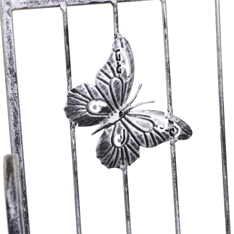 Portapiante Fioriera a Scaffale a 3 Ripiani da Giardino Balcone interno Grigio Argento 44x25x96 cm 