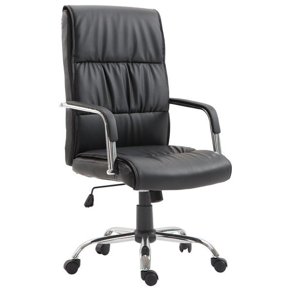 acquista Chaise de bureau présidentielle en simili cuir noir
