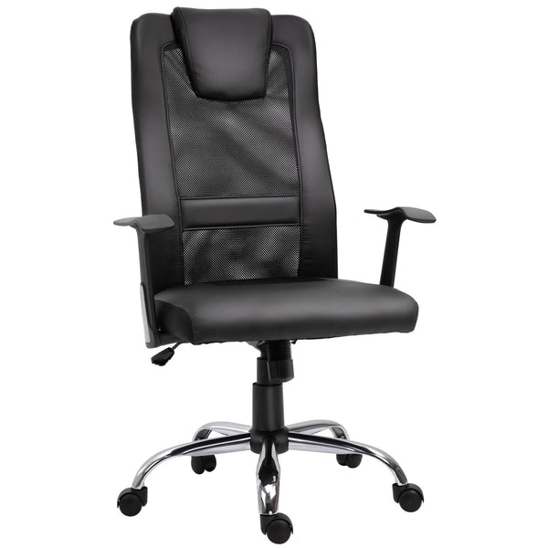 Chaise de Bureau Présidentielle Ergonomique en Maille et Similicuir Hauteur Réglable Noir prezzo