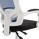 Sedia da Ufficio a Rete con Schienale Reclinabile Blu e Bianca 