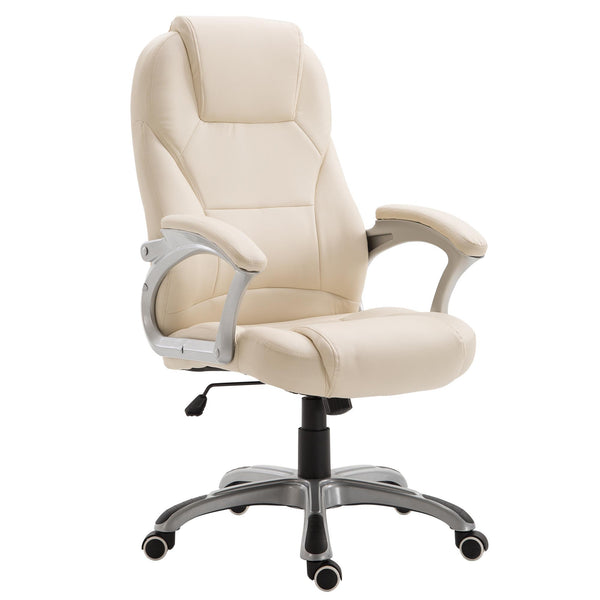 Chaise de Bureau Présidentielle Ergonomique en Simili Cuir Beige online