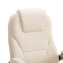 Sedia Poltrona da Ufficio Presidenziale Ergonomica in Similpelle Beige 