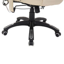 Sedia Poltrona Massaggiante da Ufficio 62x68x121 cm con Riscaldamento in Similpelle Beige