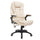Fauteuil de massage de bureau 62x68x121 cm avec chauffage en simili cuir beige