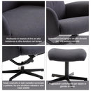 Sedia Poltrona da Ufficio Presidenziale Ergonomica con Poggiapiedi Grigio Scuro 