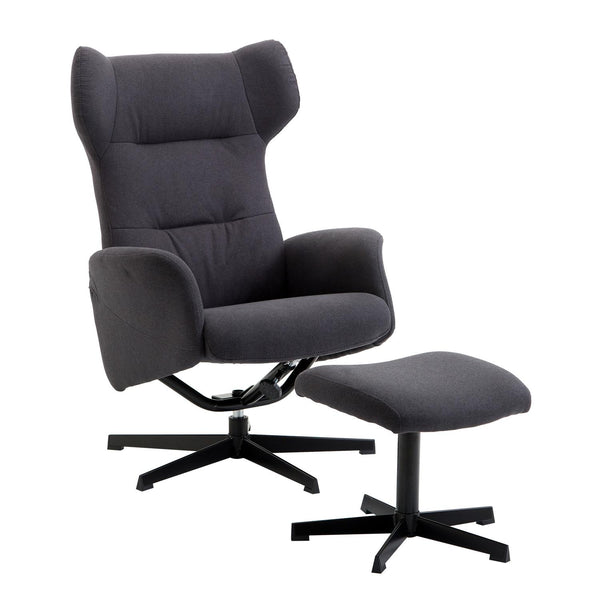 Fauteuil de bureau présidentiel ergonomique avec repose-pieds gris foncé sconto
