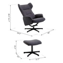 Sedia Poltrona da Ufficio Presidenziale Ergonomica con Poggiapiedi Grigio Scuro 