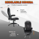 Sedia Poltrona Massaggiante da Ufficio 62x68x121 cm con Riscaldamento in Similpelle Nero