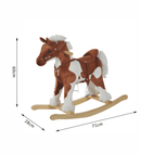 Cavallo a Dondolo per Bambini con 60Kg Peluche Marrone 