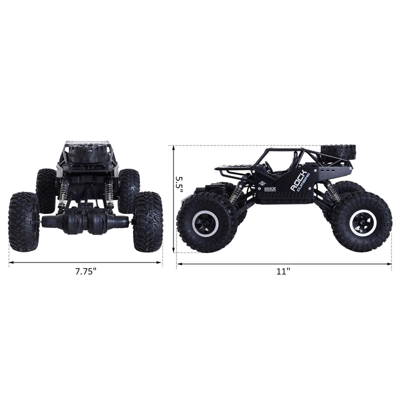 Monster Truck Radiocomandato Scala 1:16 Nero in ABS e Metallo Velocità Massima 20 km/h 