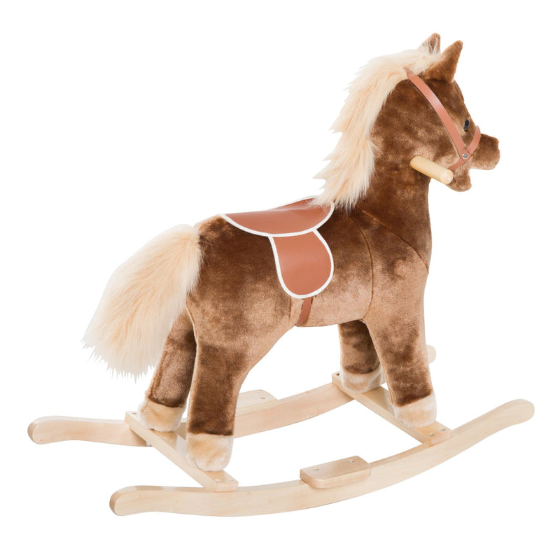 Cavallo a Dondolo per Bambini in Legno Giocattolo Cavalcabile 