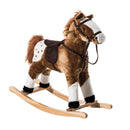 Cavallo a Dondolo in Legno con Suono Giocattolo per i Bambini Marrone 