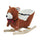 Ours Cheval à Bascule en Bois pour Enfants Marron
