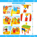 Set Gioco 32 pezzi con Tavolo Sedia Castello Formine 