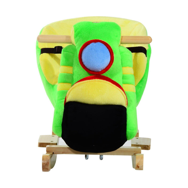 Cavallo a Dondolo per i Bambini in Legno Motocicletta Verde 