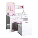 Cucina Giocattolo per Bambini in Legno con Sedia e Accessori 60x35x87 cm 
