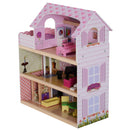 Casa delle Bambole per Bambini a 3 Piani con Ascensore Rosa 60x30x71.5 cm 