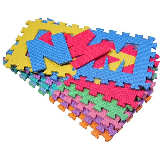 sconto Tapis de puzzle pour enfants 36 pièces - 26 lettres et chiffres de l'alphabet de 0 à 9