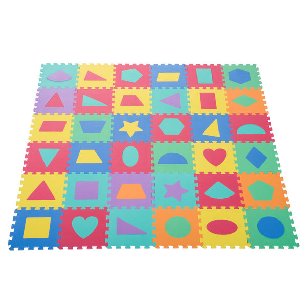 online Tapis Puzzle aux Formes Géométriques 36 Carreaux 31x31 cm Coloré