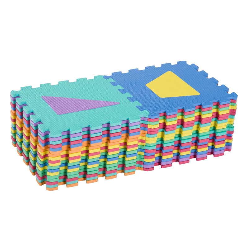 Tappeto Puzzle con Forme Geometriche 36 Tessere 31x31 cm Colorato 