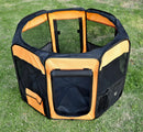 Box per Cani Gatti e Animali Domestici Pieghevole Arancione e Nero Ø91x58 cm 
