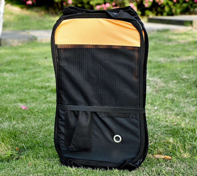 Box per Cani Gatti e Animali Domestici Pieghevole Arancione e Nero Ø91x58 cm 