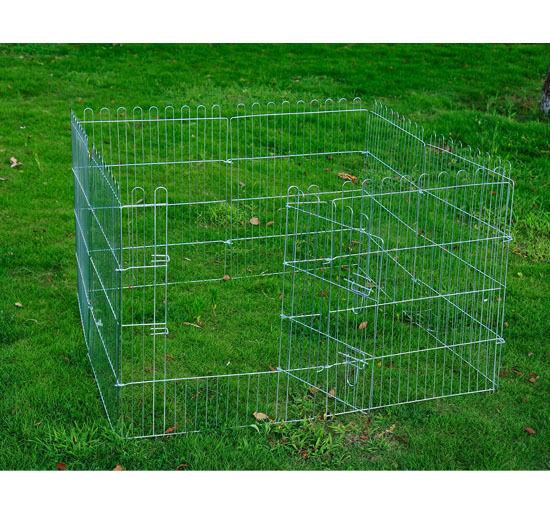 Recinto per Cani Gatti Cuccioli Roditori Recinzione Rete Gabbia 8 Pezzi 76x63 cm 