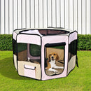 Recinto Box per Animali Domestici in Tessuto Oxford Rosa Ø116x71 cm 